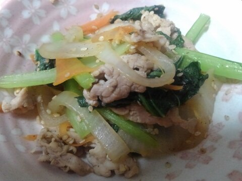 豚肉と小松菜の野菜炒め